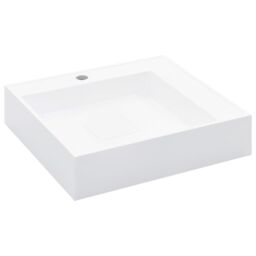 Berkfield Home Wash Basin 50x50x12.3 cm Mineral Cast/Marble Cast White - thumbnail 2