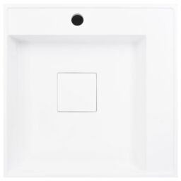 Berkfield Home Wash Basin 50x50x12.3 cm Mineral Cast/Marble Cast White - thumbnail 6