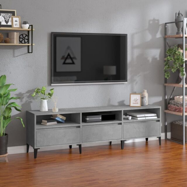 Berkfield Home TV Cabinet Concrete Grey 150x30x44.5 cm Engineered Wood - image 1