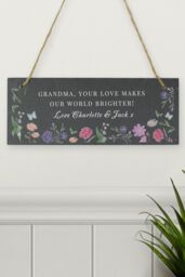 Personalised Memento Company Women's Personalised Wild Flowers Slate Garden Sign in Black - thumbnail 4