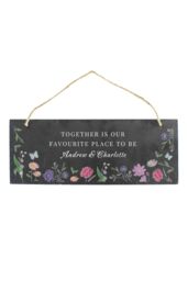 Personalised Memento Company Women's Personalised Wild Flowers Slate Garden Sign in Black