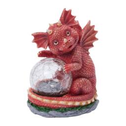 Marco Paul Solar LED Dragon Ornament with Crackle Ball in Red - Size: 70 cm - thumbnail 3