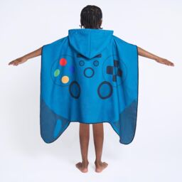 OHS Poncho Beach Towel Hooded Quick Dry Microfibre Soft Absorbent in Blue - thumbnail 6