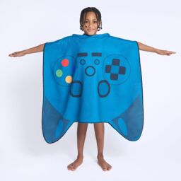 OHS Poncho Beach Towel Hooded Quick Dry Microfibre Soft Absorbent in Blue - thumbnail 5