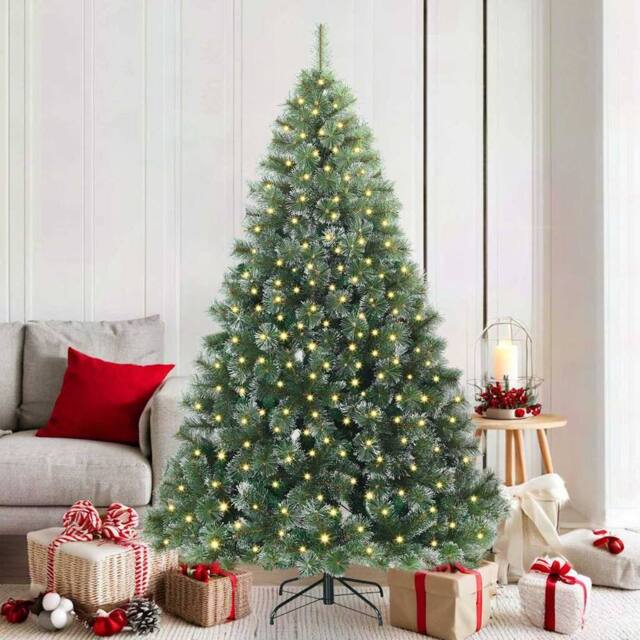 Berkfield Home Artificial Christmas Tree with 300 LEDs Green 180 cm PE & PVC - image 1