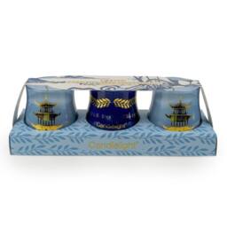Candlelight The Silk Road Collection Tianshui Set of 3 Candles in Blue - thumbnail 2