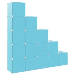 Berkfield Home Cube Storage Cabinet for Kids with 15 Cubes Blue PP - thumbnail 5