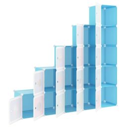 Berkfield Home Cube Storage Cabinet for Kids with 15 Cubes Blue PP - thumbnail 6