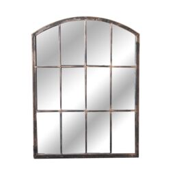 Primrose Metal Arched Glass Garden Mirror 2ft 7in x 2ft in Silver - thumbnail 6