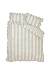 Catherine Lansfield 'Seersucker Frill Stripe' Duvet Cover Set in Natural - Size: Super King - thumbnail 5