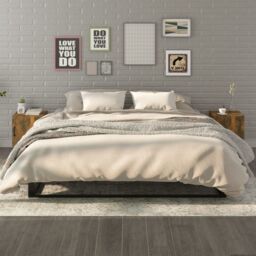 Berkfield Home Bedside Cabinets 2 pcs Smoked Oak Engineered Wood in Brown - thumbnail 1