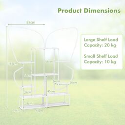 Gymax 6-Tier Metal Plant Stand Butterfly-Shaped Flowerpot Shelf Black in White - thumbnail 2