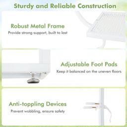 Gymax 6-Tier Metal Plant Stand Butterfly-Shaped Flowerpot Shelf Black in White - thumbnail 7