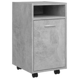 Berkfield Home Side Cabinet with Wheels Concrete Grey 33x38x60 cm Engineered Wood - Size: 33 x 38 x 60 cm - thumbnail 2
