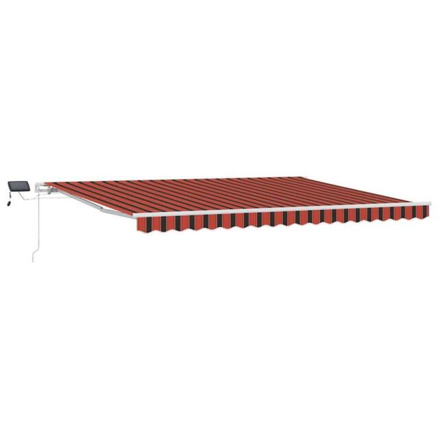 Berkfield Home Manual Retractable Awning with LED Orange & Brown 450x300 cm - image 1