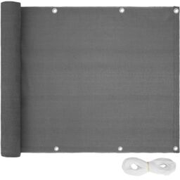 tectake Balcony Privacy Screen Lorena in Grey - thumbnail 1