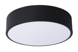 Lucide 'UNAR' Dimmable Stylish Decorative Indoor LED Flush Ceiling Light in Black - thumbnail 2