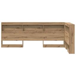 Berkfield Home Storage Headboard with Shelf Artisan oak 90 cm Engineered wood in Brown - thumbnail 6