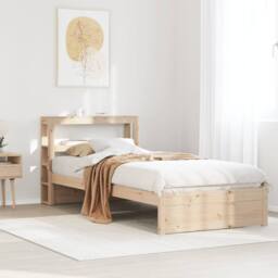 Berkfield Home Beautiful Bed Frame with Headboard without Mattress 75x190 cm Sma in Light Tan - Size: Small Single - thumbnail 2