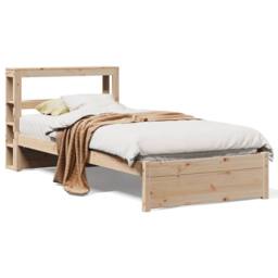 Berkfield Home Beautiful Bed Frame with Headboard without Mattress 75x190 cm Sma in Light Tan - Size: Small Single - thumbnail 3