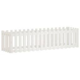Berkfield Home Garden Raised Bed with Fence Design White 200x50x50 cm Solid Wood Pine - Size: 200 x 50 x 50 cm - thumbnail 3