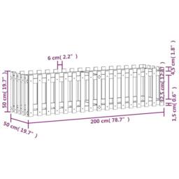 Berkfield Home Garden Raised Bed with Fence Design White 200x50x50 cm Solid Wood Pine - Size: 200 x 50 x 50 cm - thumbnail 9