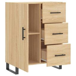 Berkfield Home Sideboard Sonoma Oak 69.5x34x90 cm Engineered Wood in Light Tan - thumbnail 6