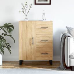 Berkfield Home Sideboard Sonoma Oak 69.5x34x90 cm Engineered Wood in Light Tan - thumbnail 2
