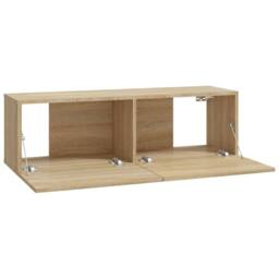 Berkfield Home 6 Piece TV Cabinet Set Sonoma Oak Engineered Wood in Light Oak - thumbnail 7