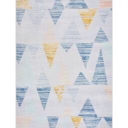 Wyld and Coco Area Rug 140 x 200 cm - Multicolour Geometric Low-Pile Polyester in Grey - Size: 140 cm x 200 cm - thumbnail 2