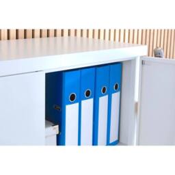 FLAVORA Lockable Metal Storage Cabinet 3 Shelf 2 Door Office in White - Size: 0.6m2 - thumbnail 3