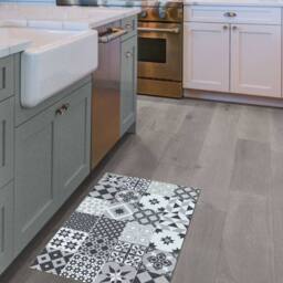 The Rug Shop UK Black Cream Modern Geometric Easy to Clean Mat - Size: 50 cm x 75 cm - thumbnail 2