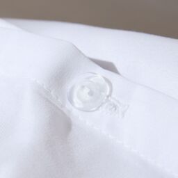 OHS Plain Dyed Duvet Cover Cover with Pillowcase Set in White - Size: Double - thumbnail 5