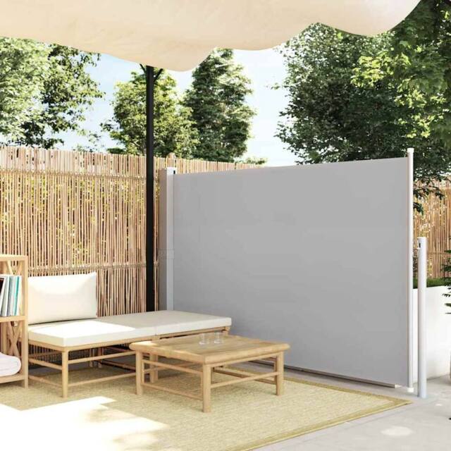 Berkfield Home Patio Retractable Side Awning 140x500 cm Grey - image 1