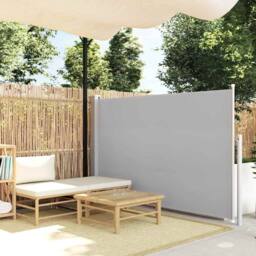 Berkfield Home Patio Retractable Side Awning 140x500 cm Grey - thumbnail 1