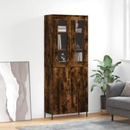 Berkfield Home Highboard Smoked Oak 69.5x34x180 cm Engineered Wood in Brown