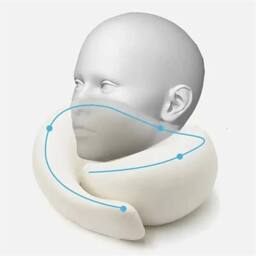 Nordara Dark Black U Shaped Memory Foam Travel Pillow for Car Plane in Grey - thumbnail 2