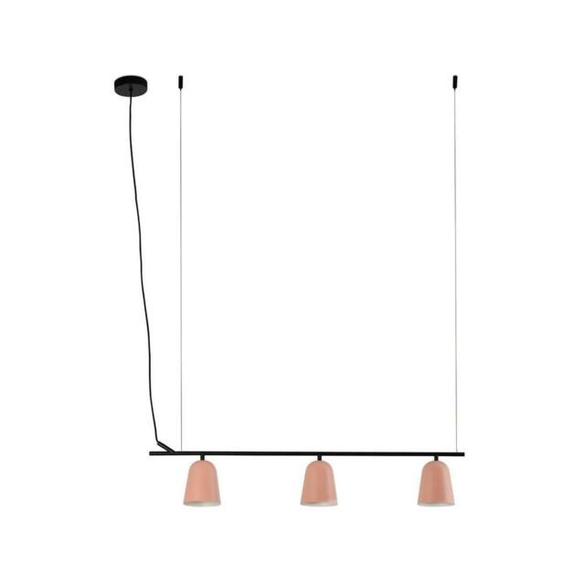 Netlighting Studio 3 Light Bar Pendant Ceiling Light Matt Black Pink