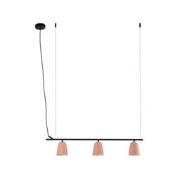 Netlighting Studio 3 Light Bar Pendant Ceiling Light Matt Black Pink