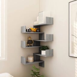 Berkfield Home Wall Corner Shelves 2 pcs Grey Sonoma 40x40x50 cm Engineered Wood - Size: 40 x 40 x 50 cm