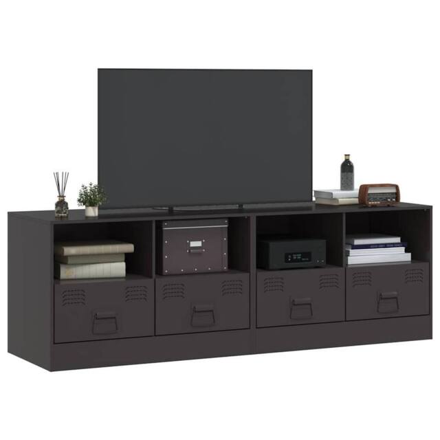 Berkfield Home TV Cabinets 2pcs Black 67x39x44 cm Steel - Size: 67 x 39 x 44 cm - image 1