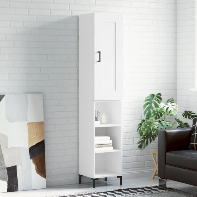 Berkfield Home Highboard White 34.5x34x180 cm Engineered Wood - image 1