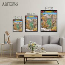 "Artery8 Map Mora 1931 Yosemite Valley Framed Canvas Wall Art Print - Size: W18"" x H24""" - thumbnail 4