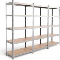 SPETLEK Garage Shelving Units 5 Tier Heavy Duty in Silver - Size: 0.6m2 - thumbnail 1