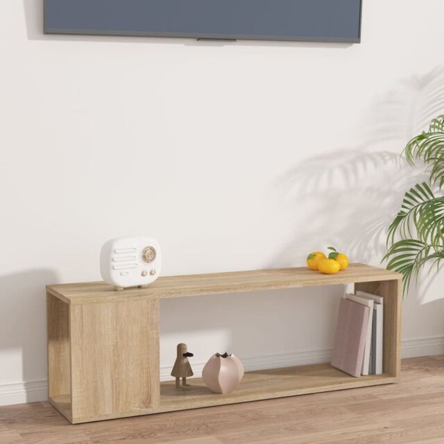Berkfield Home TV Cabinet Sonoma Oak 100x24x32 cm Engineered Wood in Brown - Size: 100 x 24 x 32 cm - image 1