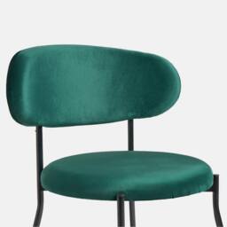 OHS Matte Velvet Accent Dining Chair Padded Seat with Metal Legs in Dark Green - thumbnail 6