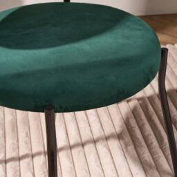OHS Matte Velvet Accent Dining Chair Padded Seat with Metal Legs in Dark Green - thumbnail 3