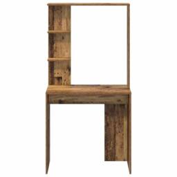 Berkfield Home Brown Writing Desk Old Wood Solid Reclaimed Wood Medium Shelving - thumbnail 5