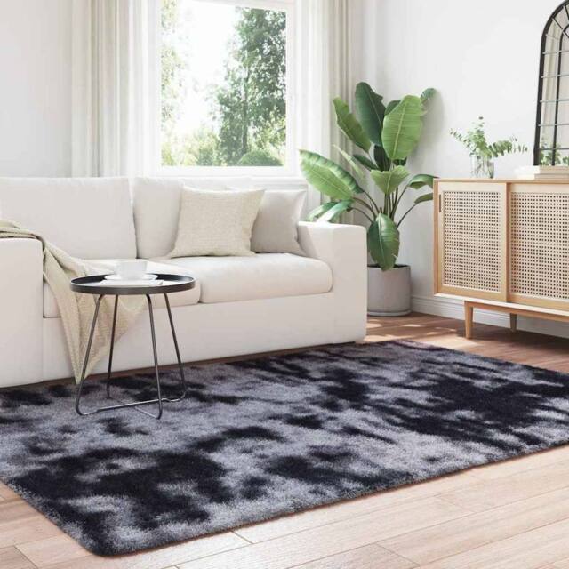 Berkfield Home Shaggy Rug High Pile NAVARRA Dark Grey 160x230 cm Polyester - Size: Medium - image 1