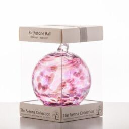 Sienna Glass Birthstone Ball February Amethyst in Purple